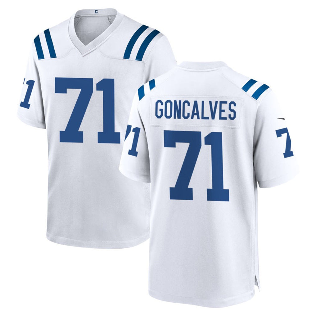 Johmsee IN.Colts #71 Matt Goncalves Player White Home Game Stitched Jerseys