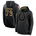 Johmsee IN.Colts #79 Bernhard Raimann Player Black Salute to Service Hoodies Limited Game Stitched Jerseys