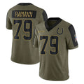 Johmsee IN.Colts #79 Bernhard Raimann Player Olive Salute To Service Limited Game Stitched Jerseys