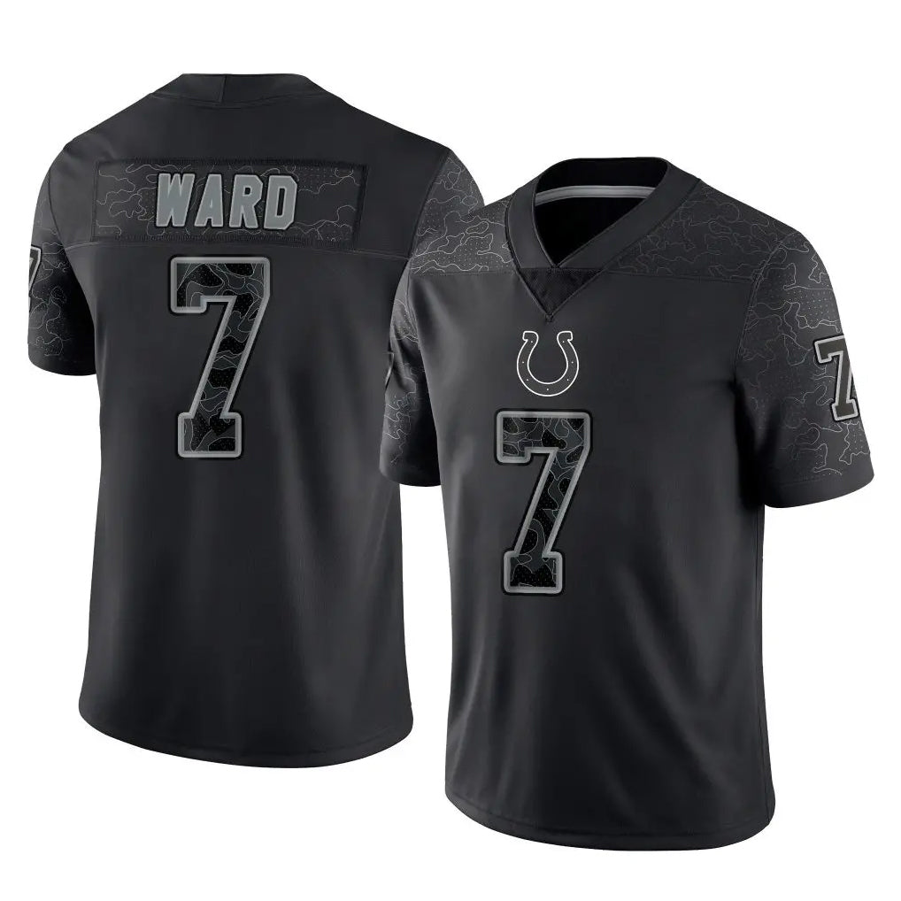 Johmsee IN.Colts #7 Charvarius Ward Sr. Player Black Reflective Limited Game Stitched Jerseys