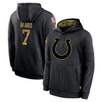 Johmsee IN.Colts #7 Charvarius Ward Sr. Player Black Salute to Service Hoodies Limited Game Stitched Jerseys
