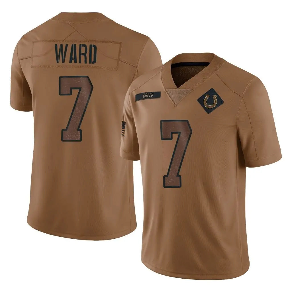 Johmsee IN.Colts #7 Charvarius Ward Sr. Player Brown Salute To Service Limited Stitched Jerseys