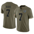 Johmsee IN.Colts #7 Charvarius Ward Sr. Player Olive Salute To Service Limited Stitched Jerseys