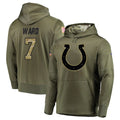 Johmsee IN.Colts #7 Charvarius Ward Sr. Player Olive Salute to Service Pullover Hoodies Home Game Stitched Jerseys