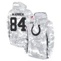 Johmsee IN.Colts #84 Tyler Warren Player Arctic Camo Salute to Service Hoodies Limited Game Stitched Jerseys