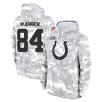Johmsee IN.Colts #84 Tyler Warren Player Arctic Camo Salute to Service Hoodies Limited Game Stitched Jerseys
