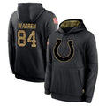 Johmsee IN.Colts #84 Tyler Warren Player Black Salute to Service Hoodies Limited Game Stitched Jerseys