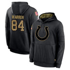 Johmsee IN.Colts #84 Tyler Warren Player Black Salute to Service Hoodies Limited Game Stitched Jerseys