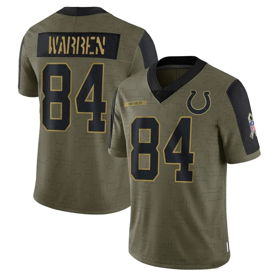 Johmsee IN.Colts #84 Tyler Warren Player Olive Salute To Service Limited Stitched Jerseys
