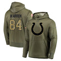 Johmsee IN.Colts #84 Tyler Warren Player Olive Salute to Service Pullover Hoodies Home Game Stitched Jerseys
