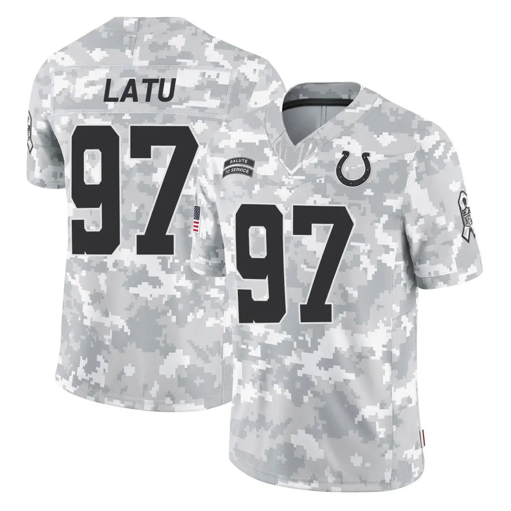 Johmsee IN.Colts #97 Laiatu Latu Player Arctic Camo Salute To Service Limited Game Stitched Jerseys