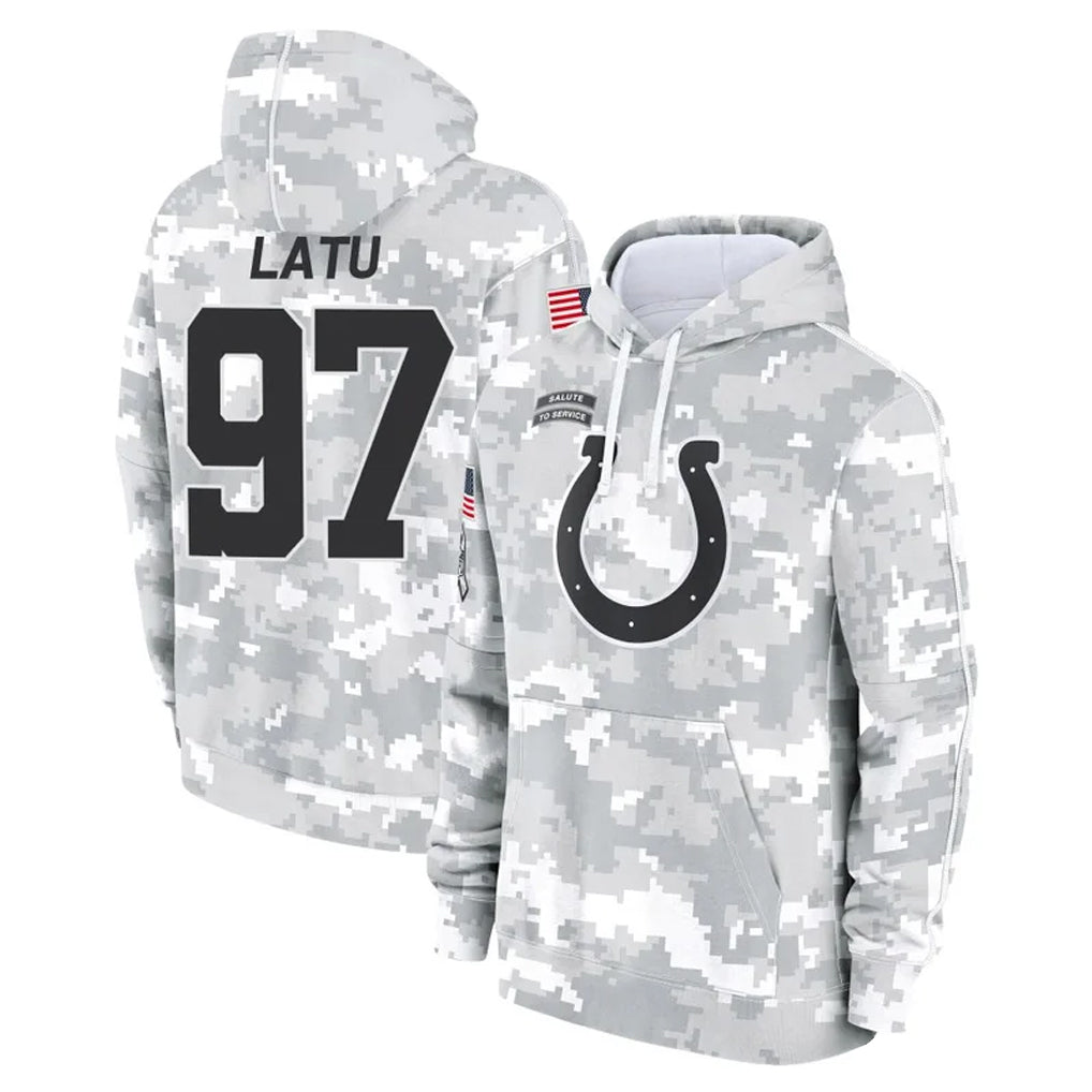Johmsee IN.Colts #97 Laiatu Latu Player Arctic Camo Salute to Service Hoodies Limited Game Stitched Jerseys