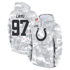 Johmsee IN.Colts #97 Laiatu Latu Player Arctic Camo Salute to Service Hoodies Limited Game Stitched Jerseys