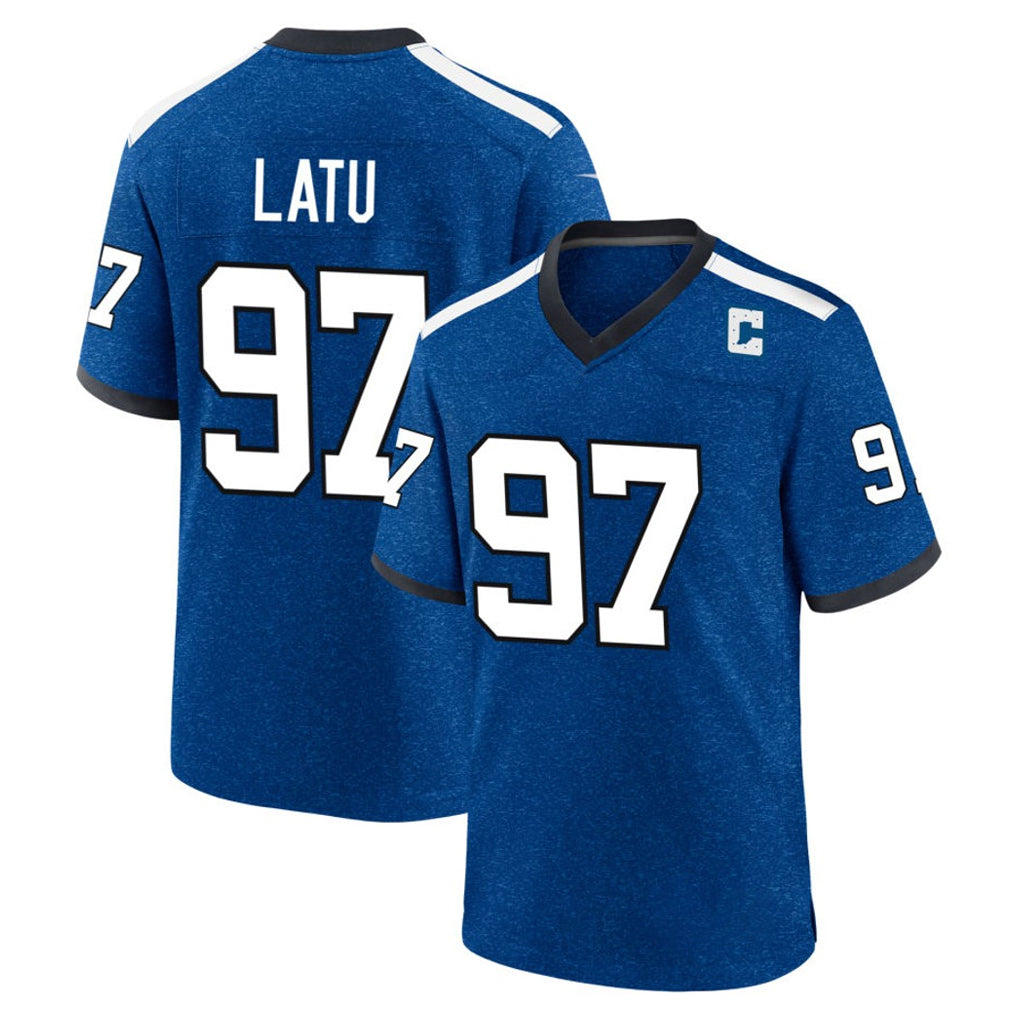Johmsee IN.Colts #97 Laiatu Latu Player Royal Alternate Indiana Nights Home Game Stitched Jerseys