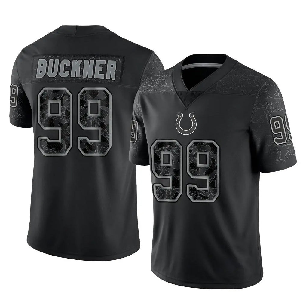 Johmsee IN.Colts #99 DeForest Buckner Player Black Reflective Limited Game Stitched Jerseys