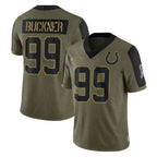 Johmsee IN.Colts #99 DeForest Buckner Player Olive Salute To Service Limited Game Stitched Jerseys