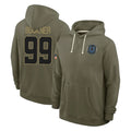 Johmsee IN.Colts #99 DeForest Buckner Player Olive Salute to Service Pullover Hoodies Limited Stitched Jerseys