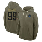 Johmsee IN.Colts #99 DeForest Buckner Player Olive Salute to Service Pullover Hoodies Limited Stitched Jerseys