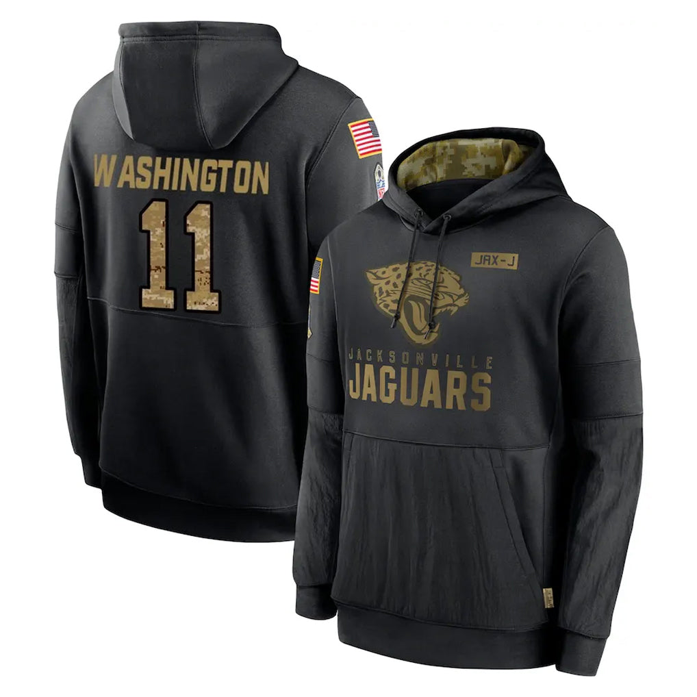 Johmsee J.Jaguars #11 Parker Washington Player Black Salute to Service Hoodies Limited Game Stitched Jerseys