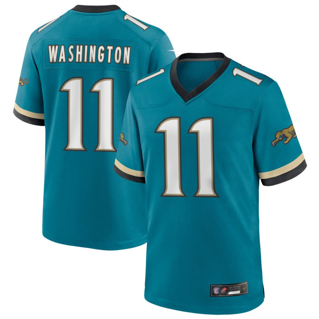 Johmsee J.Jaguars #11 Parker Washington Player Legend Teal Game Stitched Jerseys