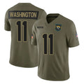 Johmsee J.Jaguars #11 Parker Washington Player Olive 2025 Salute To Service Limited Game Stitched Jerseys