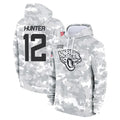 Johmsee J.Jaguars #12 Travis Hunter Player Arctic Camo Salute to Service Hoodies Limited Game Stitched Jerseys