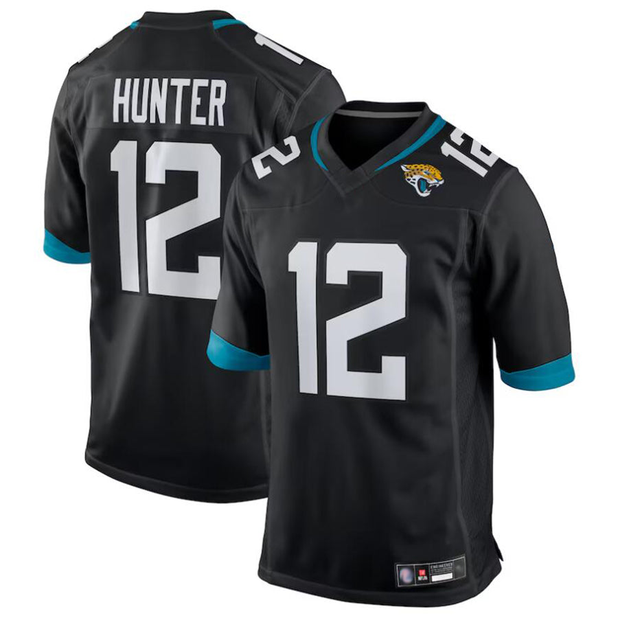 Johmsee J.Jaguars #12 Travis Hunter Player Black Replica Game Stitched Jerseys