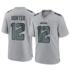 Johmsee J.Jaguars #12 Travis Hunter Player Gray Atmosphere Fashion Home Game Stitched Jerseys