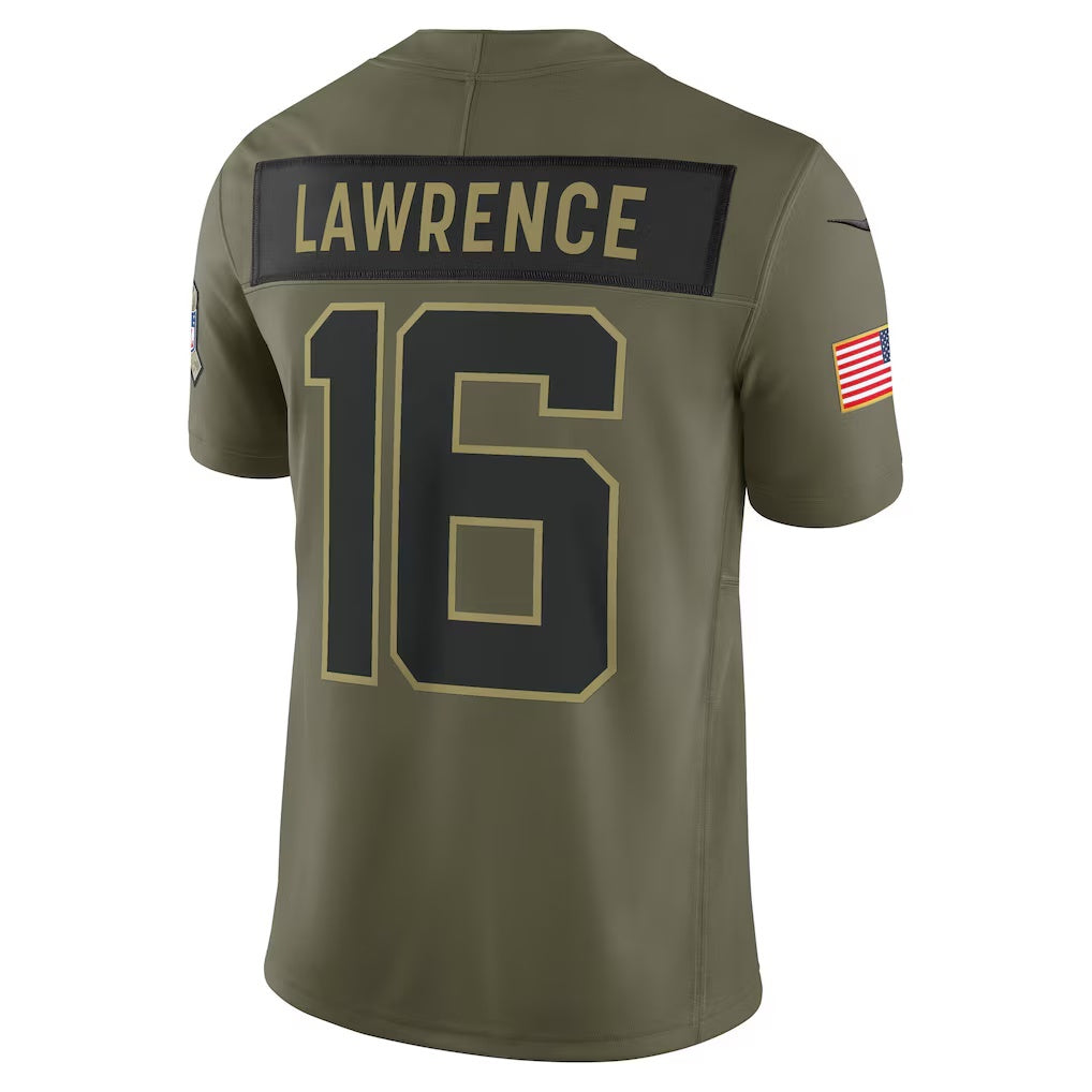 Johmsee J.Jaguars #16 Trevor Lawrence Olive 2025 Salute to Service Limited Stitched Jerseys