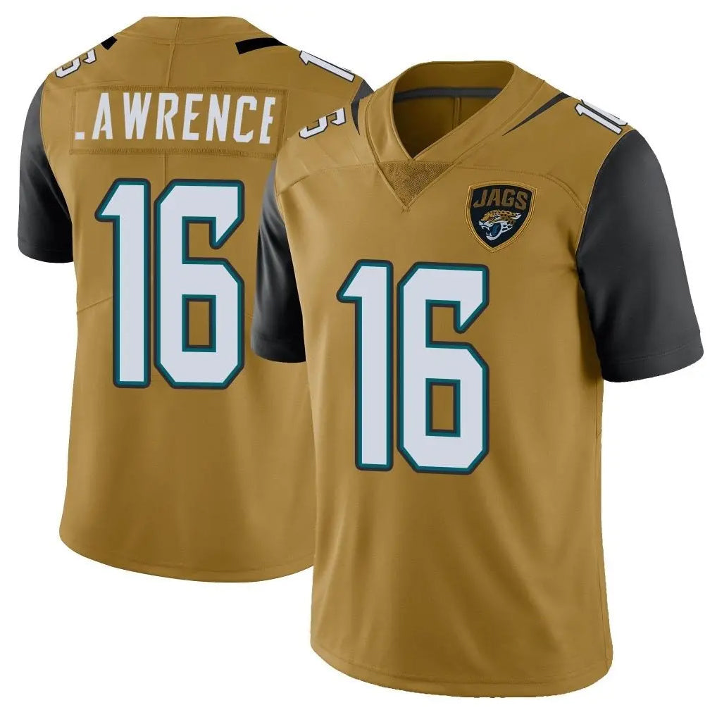 Johmsee J.Jaguars #16 Trevor Lawrence Player Gold Vapor Limited Home Game Stitched Jerseys