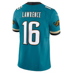 Johmsee J.Jaguars #16 Trevor Lawrence Teal Prowler Throwback Vapor F.U.S.E. Limited Stitched Jerseys