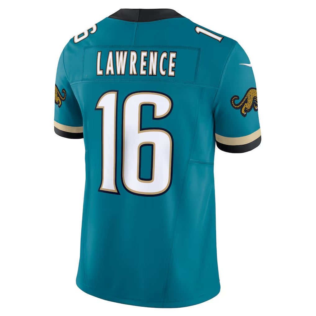 Johmsee J.Jaguars #16 Trevor Lawrence Teal Prowler Throwback Vapor F.U.S.E. Limited Stitched Jerseys