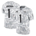 Johmsee J.Jaguars #1 Montaric Brown Player Arctic Camo Salute To Service Limited Game Stitched Jerseys