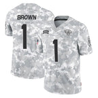Johmsee J.Jaguars #1 Montaric Brown Player Arctic Camo Salute To Service Limited Game Stitched Jerseys
