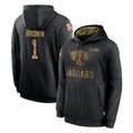 Johmsee J.Jaguars #1 Montaric Brown Player Black Salute to Service Hoodies Limited Game Stitched Jerseys