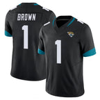 Johmsee J.Jaguars #1 Montaric Brown Player Black Vapor F.U.S.E. Limited Home Game Stitched Jerseys