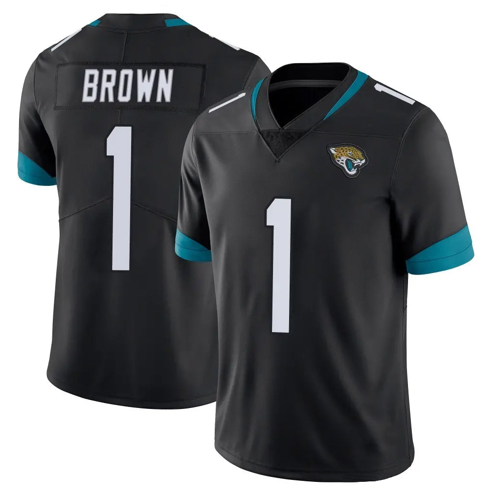 Johmsee J.Jaguars #1 Montaric Brown Player Black Vapor Untouchable Limited Home Game Stitched Jerseys