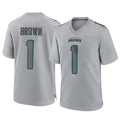 Johmsee J.Jaguars #1 Montaric Brown Player Gray Atmosphere Fashion Home Game Stitched Jerseys