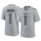 Johmsee J.Jaguars #1 Montaric Brown Player Gray Atmosphere Fashion Home Game Stitched Jerseys