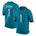 Johmsee J.Jaguars #1 Montaric Brown Player Teal Home Game Stitched Jerseys