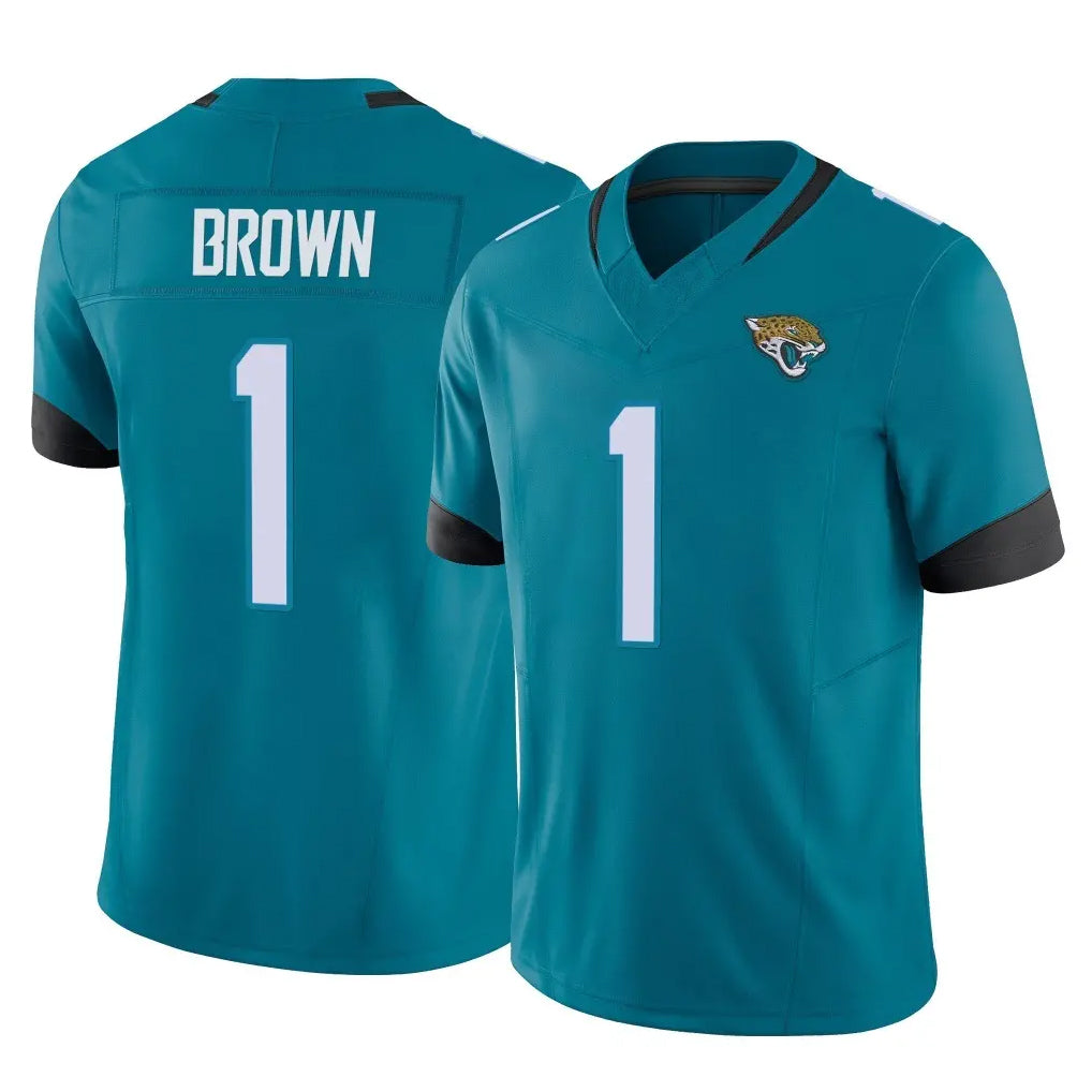 Johmsee J.Jaguars #1 Montaric Brown Player Teal Vapor F.U.S.E. Limited Home Game Stitched Jerseys