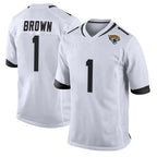 Johmsee J.Jaguars #1 Montaric Brown Player White Home Game Stitched Jerseys