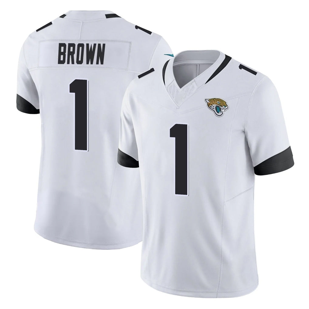 Johmsee J.Jaguars #1 Montaric Brown Player White Vapor F.U.S.E. Limited Home Game Stitched Jerseys