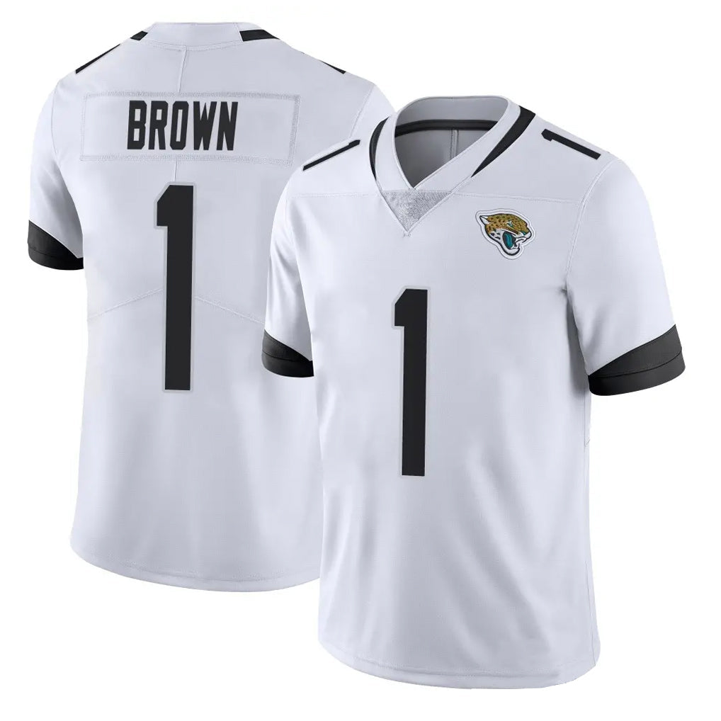 Johmsee J.Jaguars #1 Montaric Brown Player White Vapor Untouchable Limited Home Game Stitched Jerseys