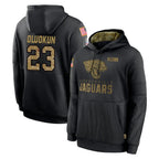 Johmsee J.Jaguars #23 Foyesade Oluokun Player Black Salute to Service Hoodies Limited Game Stitched Jerseys