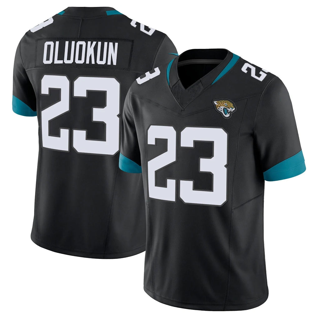 Johmsee J.Jaguars #23 Foyesade Oluokun Player Black Vapor F.U.S.E. Limited Home Game Stitched Jerseys