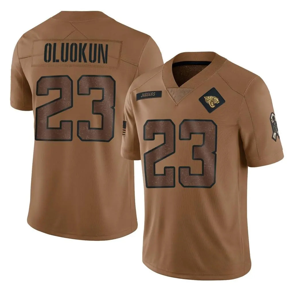 Johmsee J.Jaguars #23 Foyesade Oluokun Player Brown Salute To Service Limited Stitched Jerseys