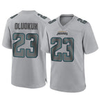 Johmsee J.Jaguars #23 Foyesade Oluokun Player Gray Atmosphere Fashion Home Game Stitched Jerseys