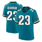 Johmsee J.Jaguars #23 Foyesade Oluokun Player Teal Prowler Throwback Limited Home Game Stitched Jerseys