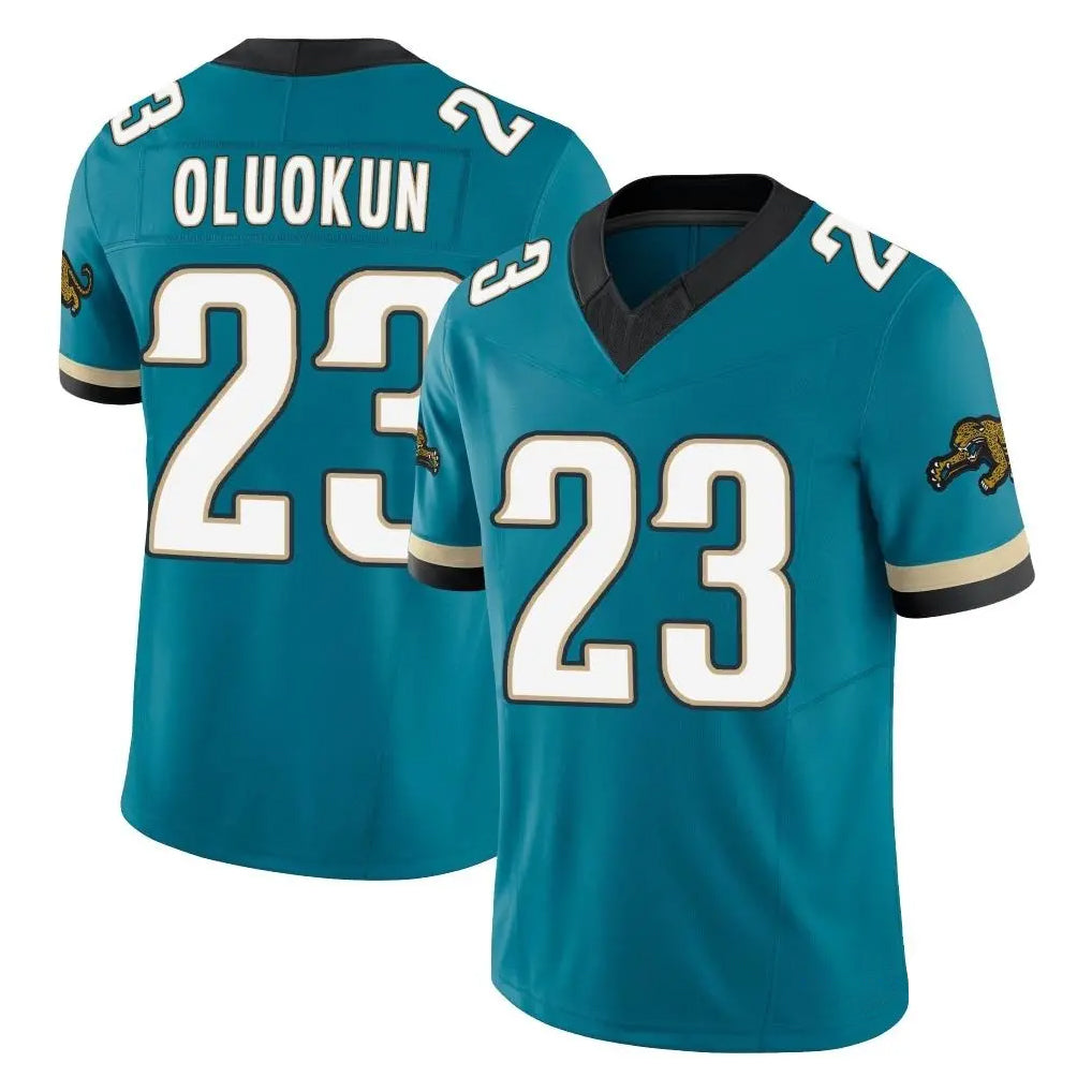Johmsee J.Jaguars #23 Foyesade Oluokun Player Teal Prowler Throwback Vapor F.U.S.E. Limited Home Game Stitched Jerseys